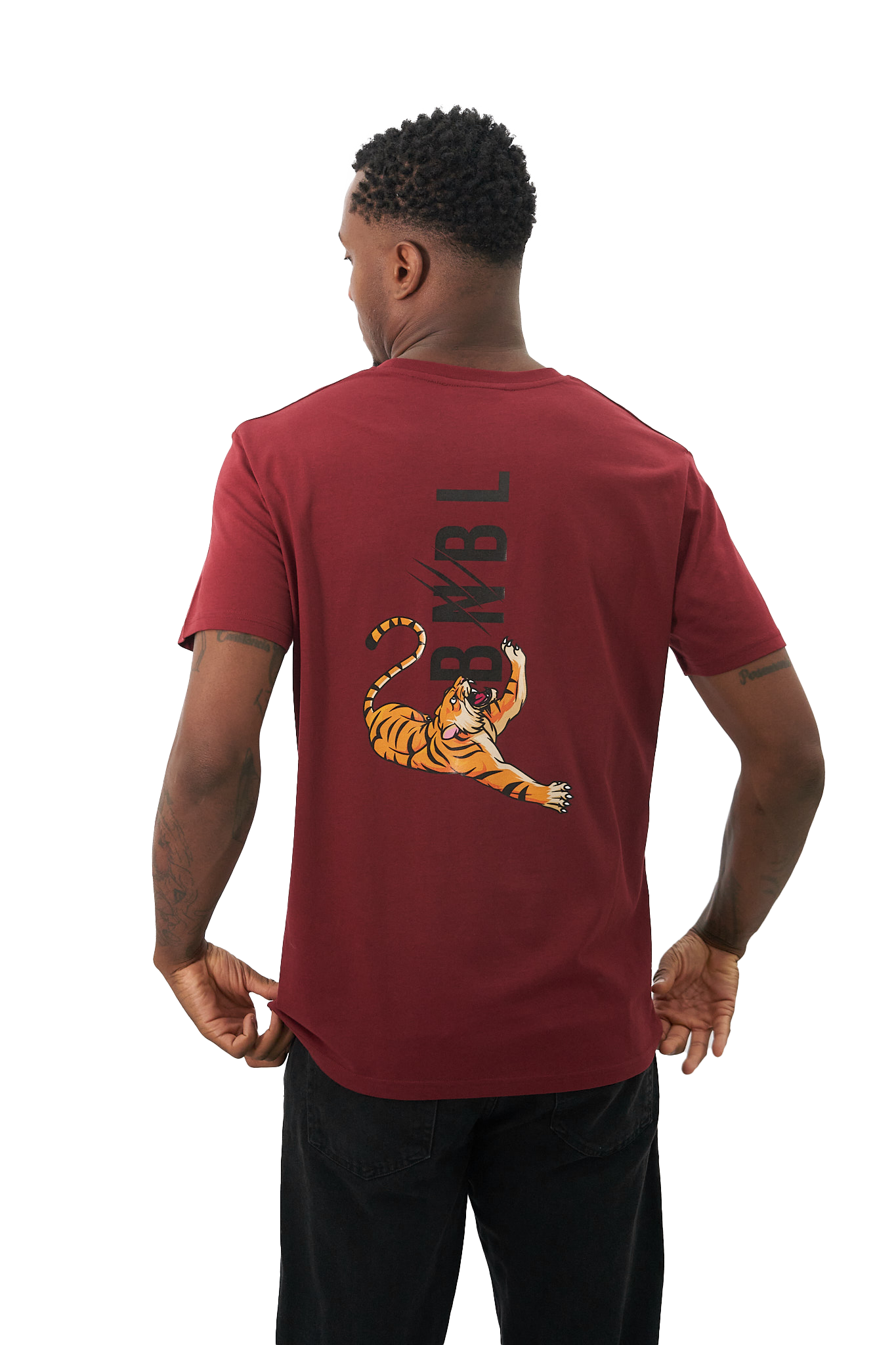 CAMISETA - NECK LETTERS BURGUNDY