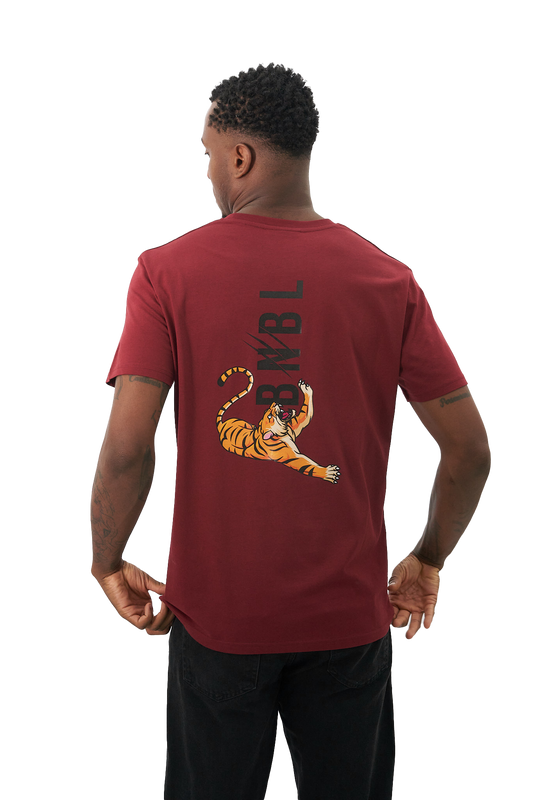 CAMISETA - NECK LETTERS BURGUNDY