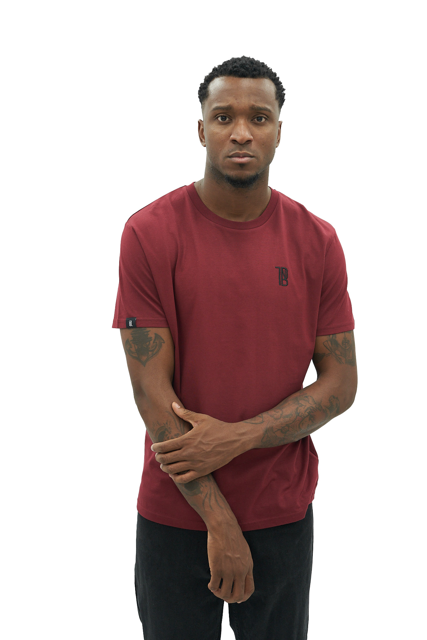 CAMISETA - NECK LETTERS BURGUNDY